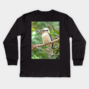 Kookaburra: Photography plus digital art Kids Long Sleeve T-Shirt